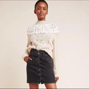 Pilcro button-Front denim mini skirt